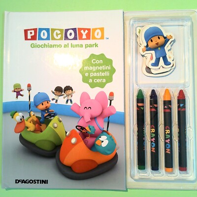 POCOYO WIR SPIELEN IM LUNA PARK MIT MAGNETEN UND WACHSBUNTSTIFTEN DE AGOSTINI
