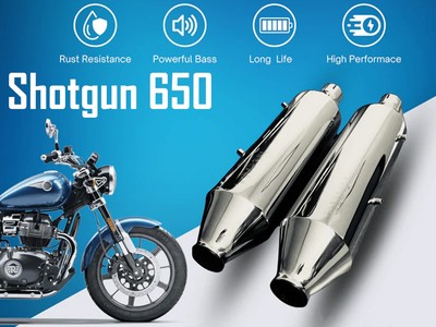 Fit For Royal Enfield Shotgun 650 ATOM XL Exhaust Silencer Silver
