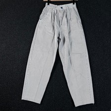 Vintage 70s Cherokee Women's Pinstripe Pleated Leg Pants Preppy Size 10