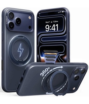 TORRAS 360 Magnetic Stand iPhone 17 Pro 6.3'' Case, Ostand Fit for MagSafe, Blue