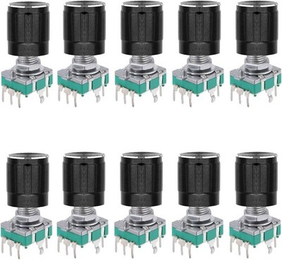 360 Degree EC11 Rotary Encoder Code Switch Digital Potentiometer 10 PCS Caps