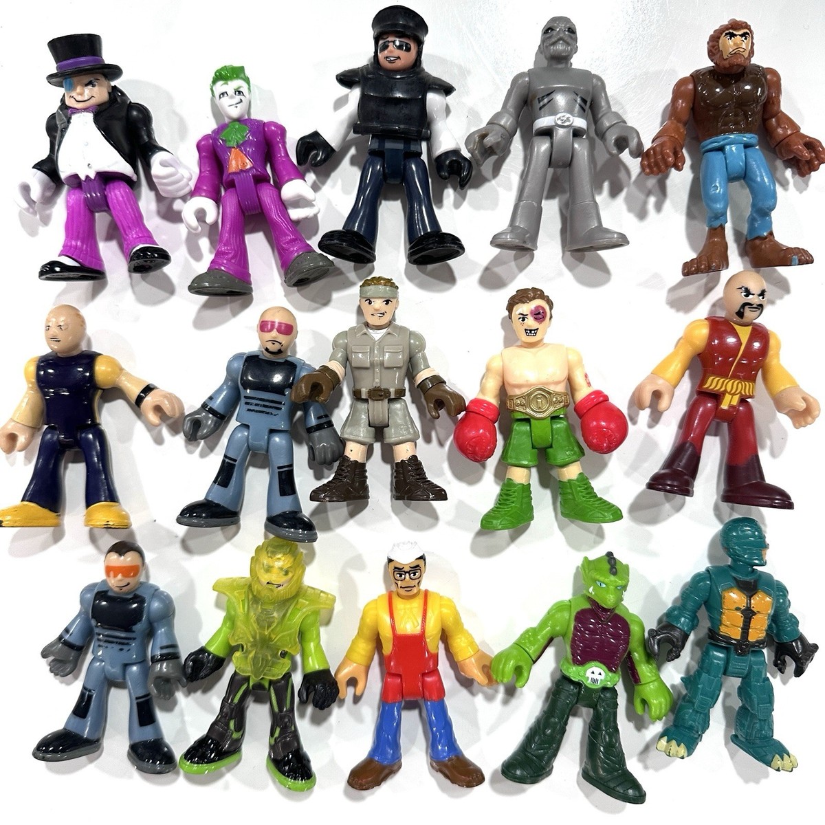 15 Imaginext Toy Figures Mixed Lot Comic Villains Joker Wolfman