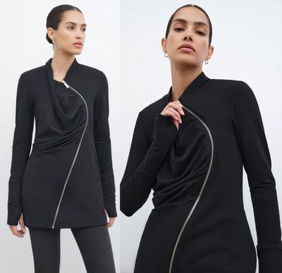 MARCELLA NYC Asymmetric Harlem Sweatshirt Zip-Up Jacket Minimalist Size XS