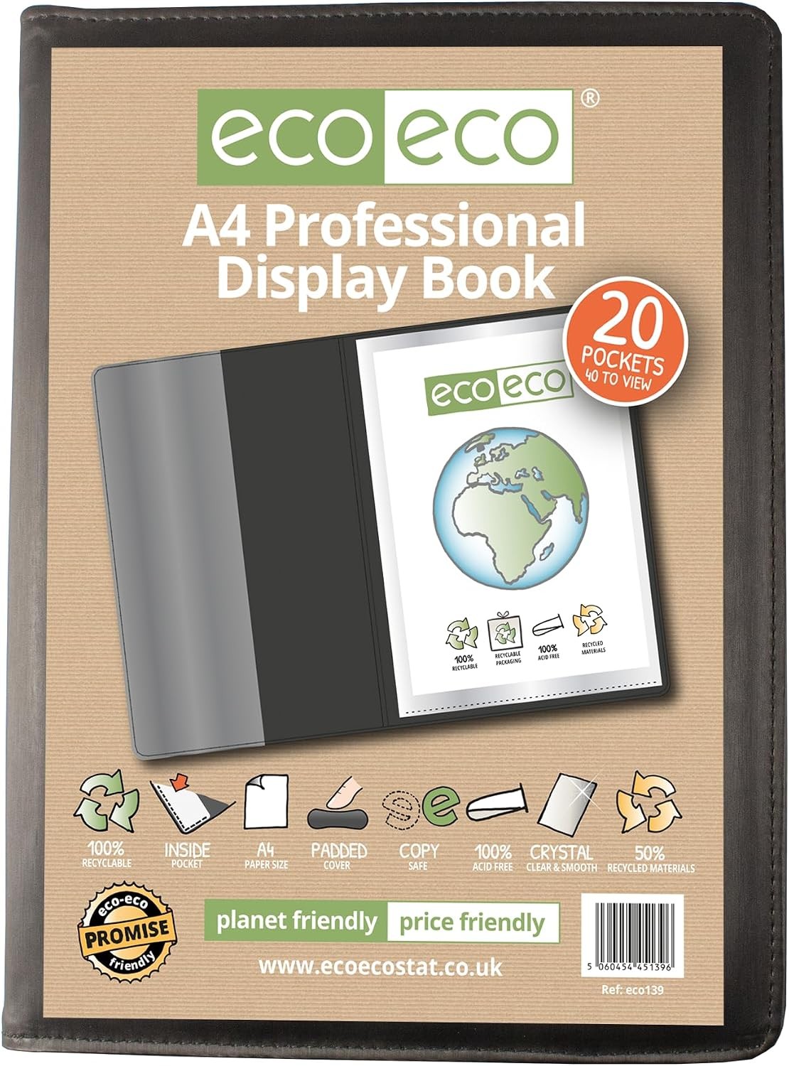 Display books A4 50 Recycled 20 Pocket Professional Display Book 1 - Image 2