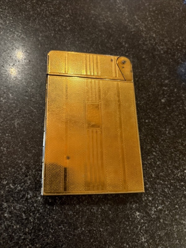 Vintage Aladdin  Cigarette Case and Lighter Combo by metalfield NY Metal
