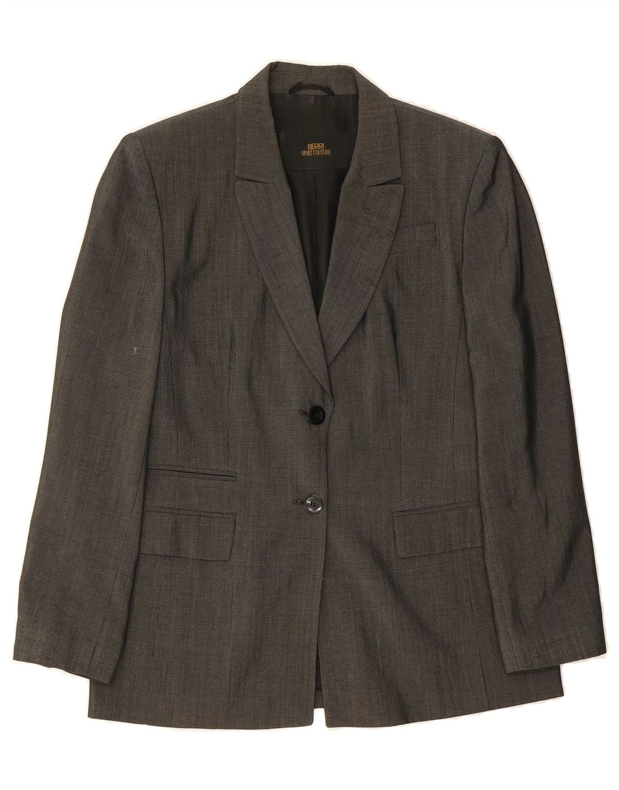 BERRI Mens 2 Button Blazer Jacket UK 38 Medium Grey Wool AZ01