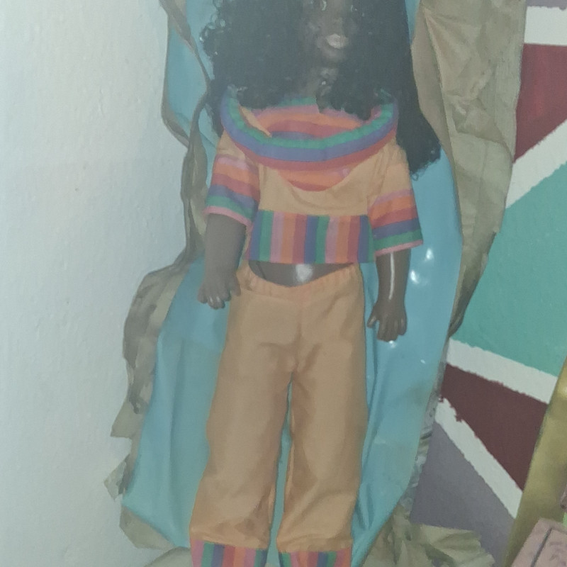 African American Girl Fashion Doll Dark Complexion, Black Curly Hair, Outfit