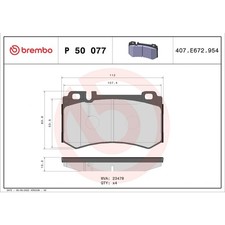 1x Brembo Bremsbelagsatz, Scheibenbremse Hinten für Mercedes-Benz CLK SL CLK 1x Brembo Bremsbelagsatz, Scheibenbremse Hinten für Mercedes-Benz CLK SL CLK