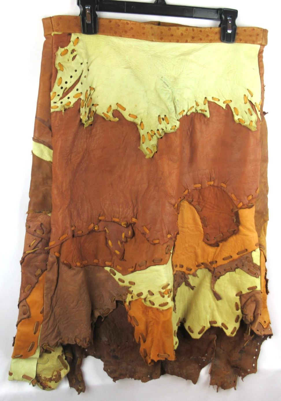 Handmade LEATHER PATCHWORK SKIRT Renaissance Medi… - image 4