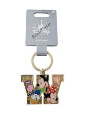 Disney Parks Mickey Mouse  Friends Letter W, Gold Tone Metal Keychain Bag Charm