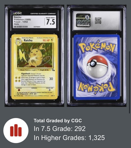 Raichu (Unlimited) graded CGC 7.5 for sale on eBay