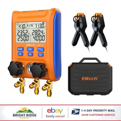 HVAC Digital Manifold Gauge with Auto Calculation and Temperature Compensation