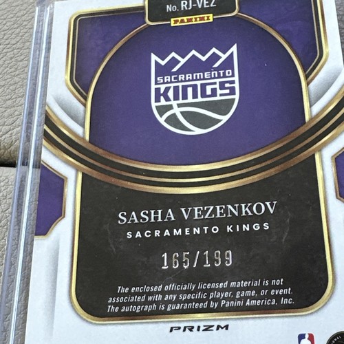 Sasha Vezenkov 2023-24 Select Jersey Auto RJ-VEZ 165/199 Silver Sacramento Kings - Picture 4 of 4