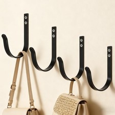 Wall Hooks for Hanging, Large Coat Hooks Wall Mount, Heavy Duty Screw in Meta...