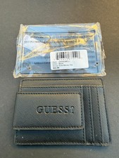 Guess Men's Front Pocket RFID Protection Wallet Magnetic Money Clip Block Black