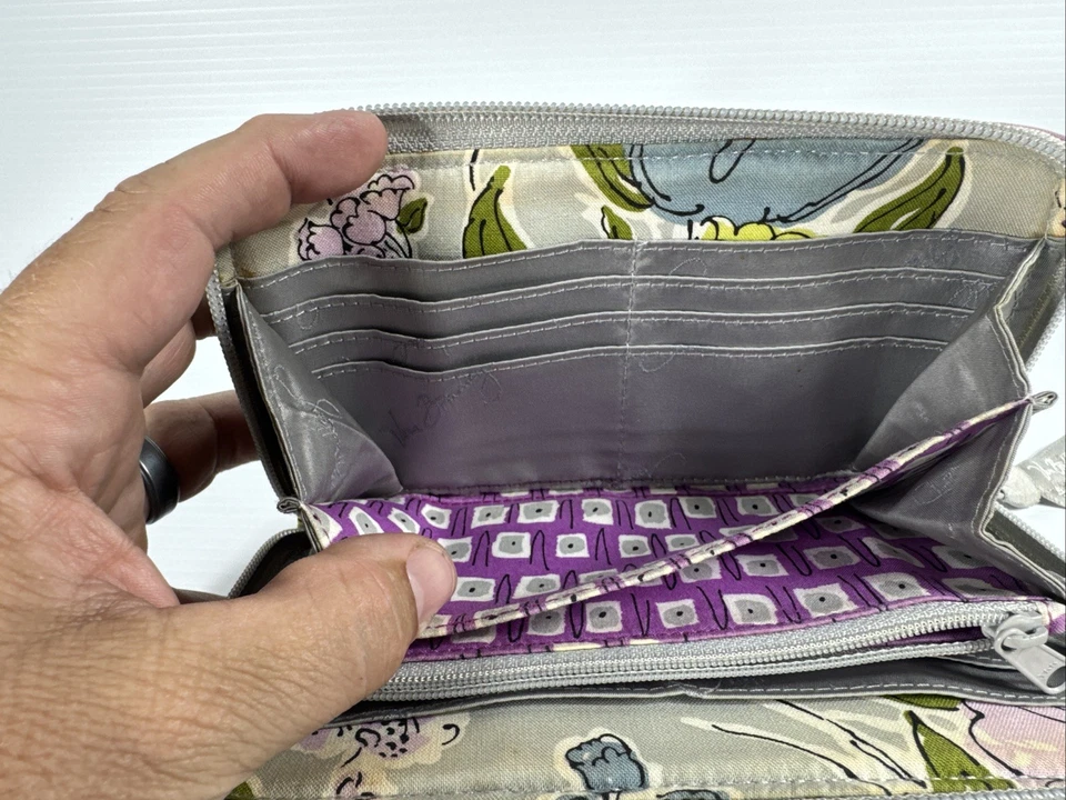 Vera Bradley Watercolor Gray Zippered Bi-fold Wallet - Image 4 of 4