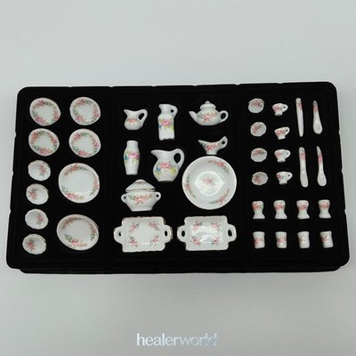 1Set Ceramic Tableware 1:12 Scale Dollhouse Miniatures Accessories Mini Kitchen