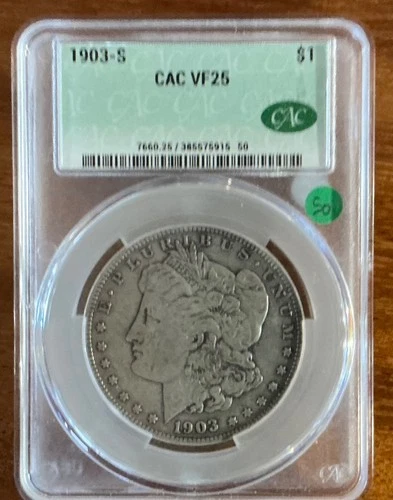 1903-S Morgan Silver Dollar NGC VF25 CAC VERY NICE COIN