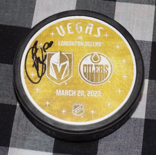 Chandler Stephenson Signed LE 13/48 Match up Puck Vegas Golden Knights