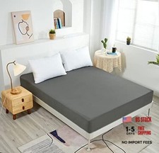 2 Pack Fitted Sheet-Deep Pockets-Soft Microfiber-Easy Twin 2 Pcs Dark Grey