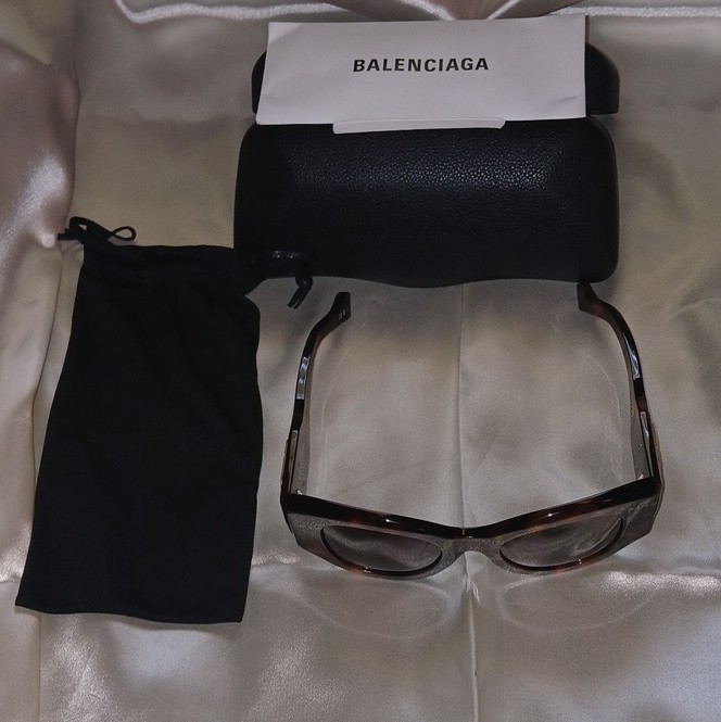 Balenciaga BB0070S 007 Cat Eye Tortoise Sunglasses Brown Lenses UV400