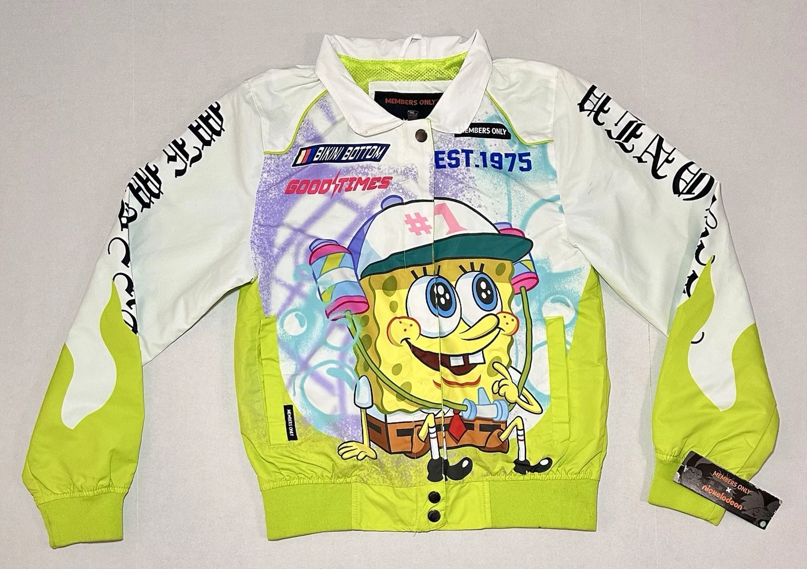 Members Only x Nickelodeon SpongeBob Drip Lightweight Jacket Size Small NWT