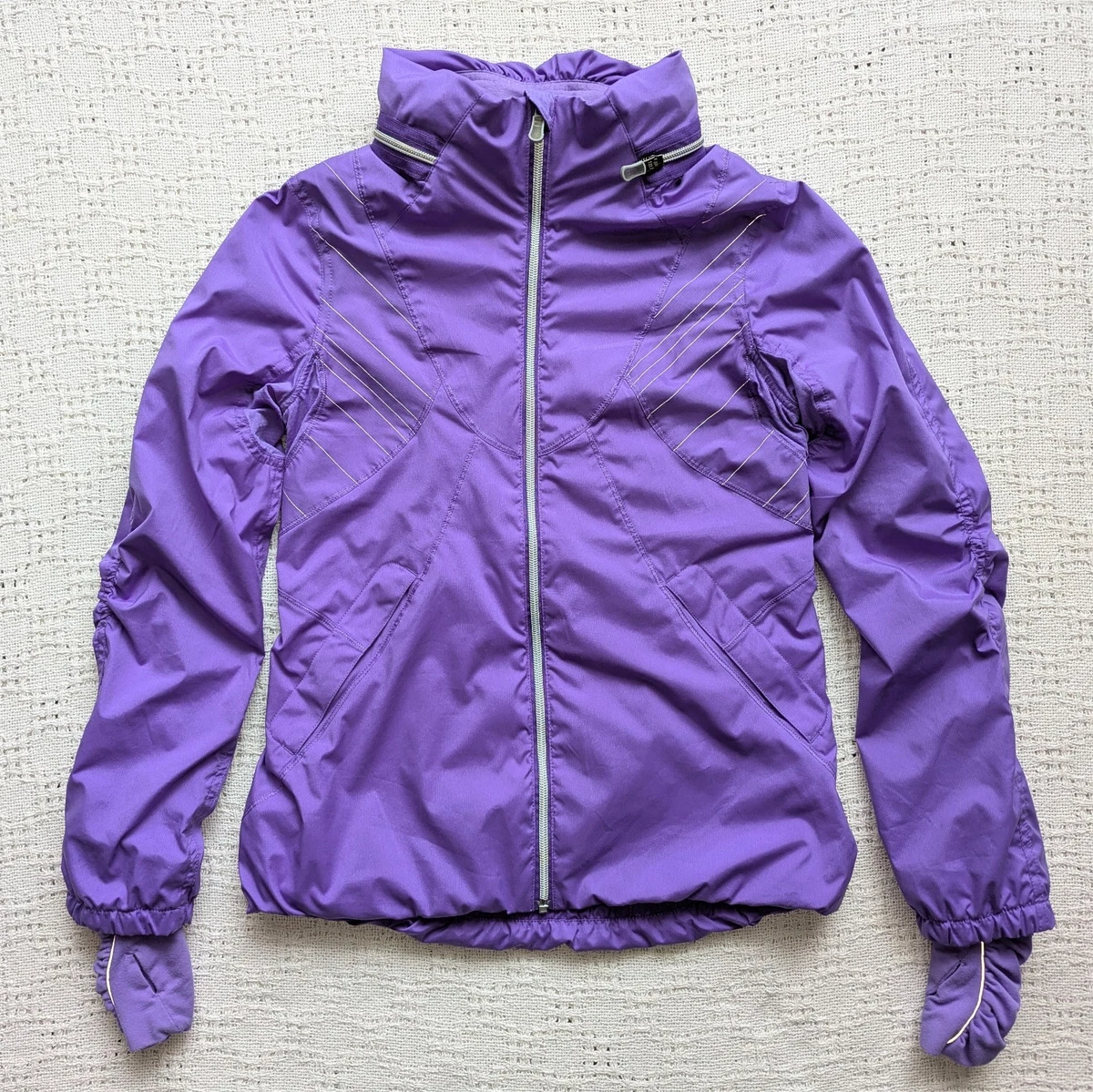 Lululemon 紫色条纹运动服外套女| eBay