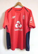 New Balance England National Cricket Team T20 Geometric Orange Shirt 2018 XL