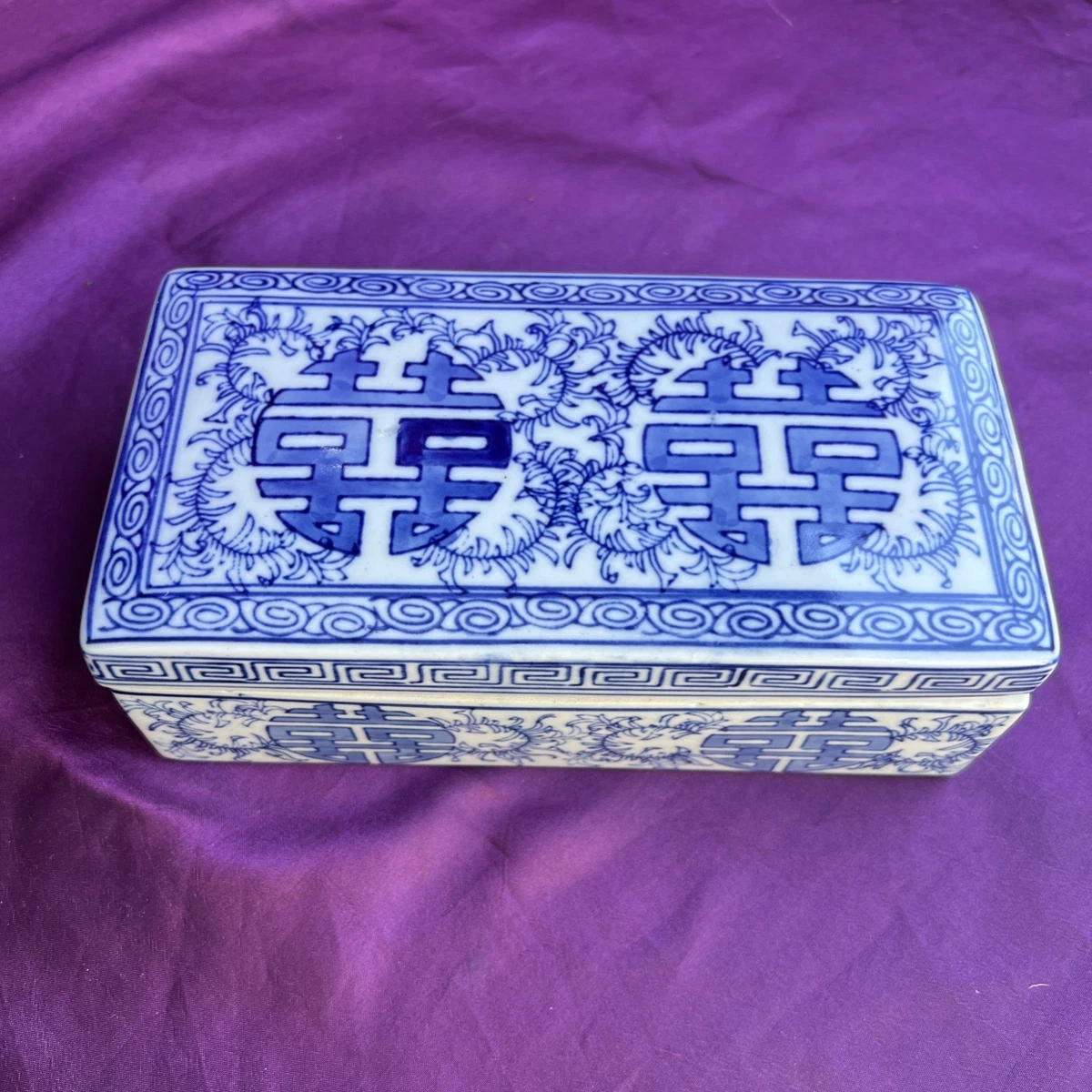 陶瓷蓝色古董中国风原创盒子| eBay