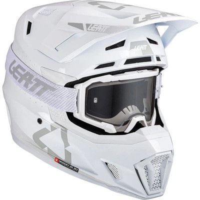Leatt Motocross-Helm-Kit mit Brille Moto 7.5 V25 Weiß/Grau