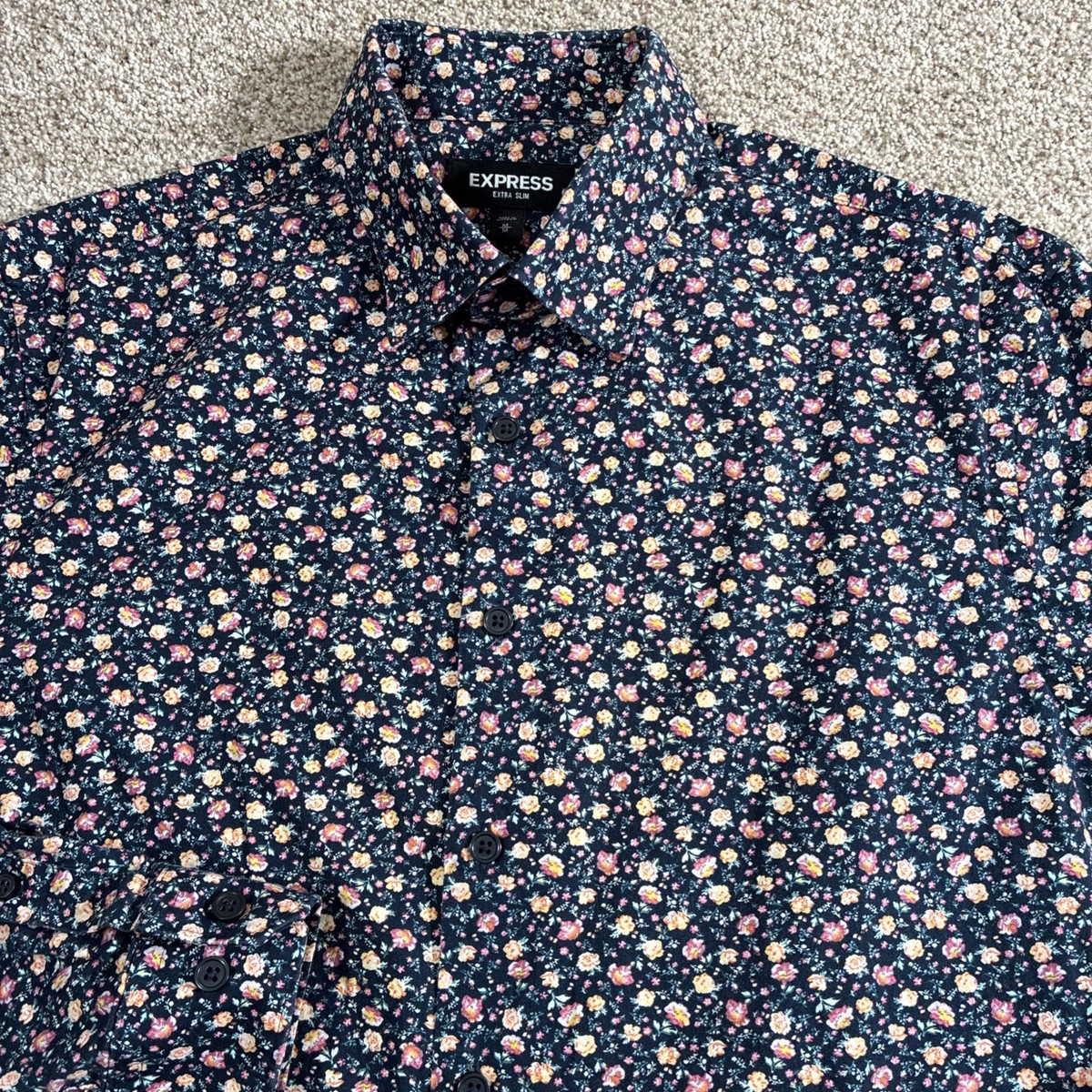 express mens floral dress shirts Men's Slim Fit Dress Shirts