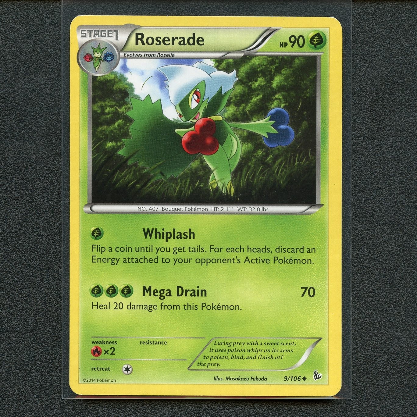 Pokémon TCG Roserade 9/106 XY Flashfire Regular Uncommon Card EN-LP 2014