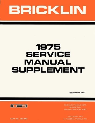 1975 Bricklin SV-1 Factory Shop Service Manual