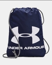 Under Armour Ozsee Sackpack Drawstring Backpack Sack Pack Gym Bag Navy/Steel