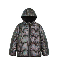 London Fog Girls Toddler Heavyweight Shimmer Puffer Jacket, Black, 2T