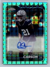 2024 Topps Chrome Football Caelen Carson Aqua Geometric Auto /199 RC