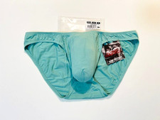 Bikini Breve Andrew Christian Talla "XL" Sólido Tiro Bajo Mezcla Rayón - Salvia