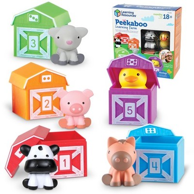 Learning Resources Peekaboo Farm - 10 6.2 x 10.4 x 2.7 inches, Multi 