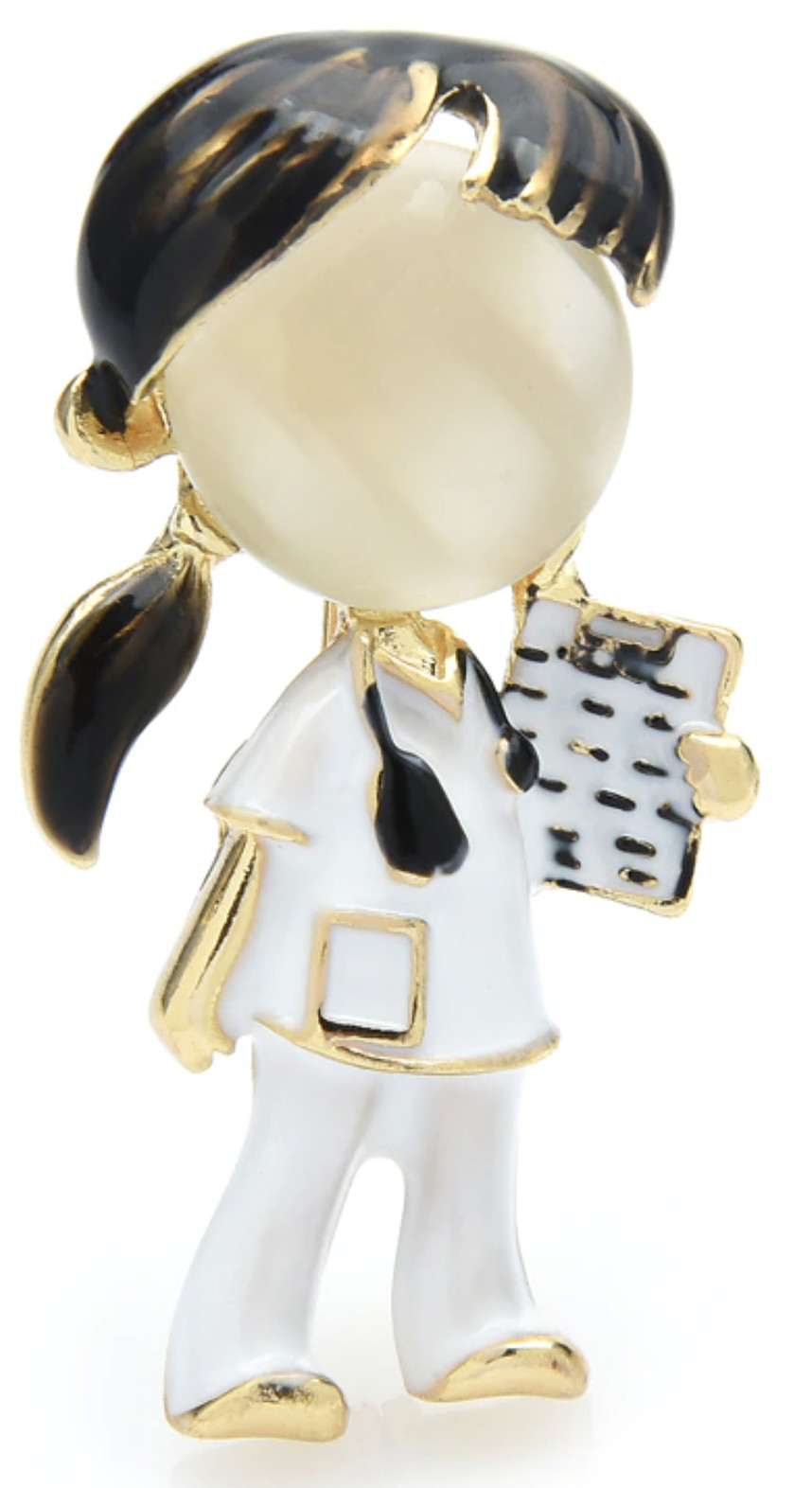 Impresionante broche enchapado en oro nhs doctor enfermera celebridad elegante broche pin jj52