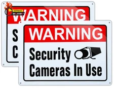 Large Warning Video Surveillance in Use Sign,Security Cameras in Use Sign,Large 