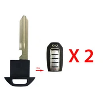 New Emergency Uncut Blank Key Blade W/O Chip Replacement for Infiniti (2 Pack)