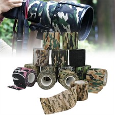 5 Roll Camo Wrap Tape Rifle Gun Camouflage 15 Feet Stealth Webbing Fabric Tape