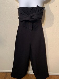 black strapless pantsuit