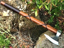 CUSTOM HANDMADE FORGED CARBON STEEL VIKING AXE HATCHET INTEGRAL TOMAHAWK 2710