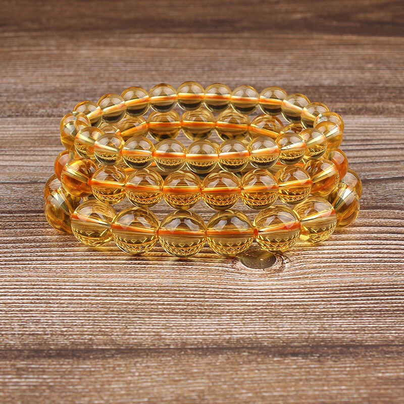 Citrine Crystal Bracelet for Women in 4mm to 12mm Sizes
