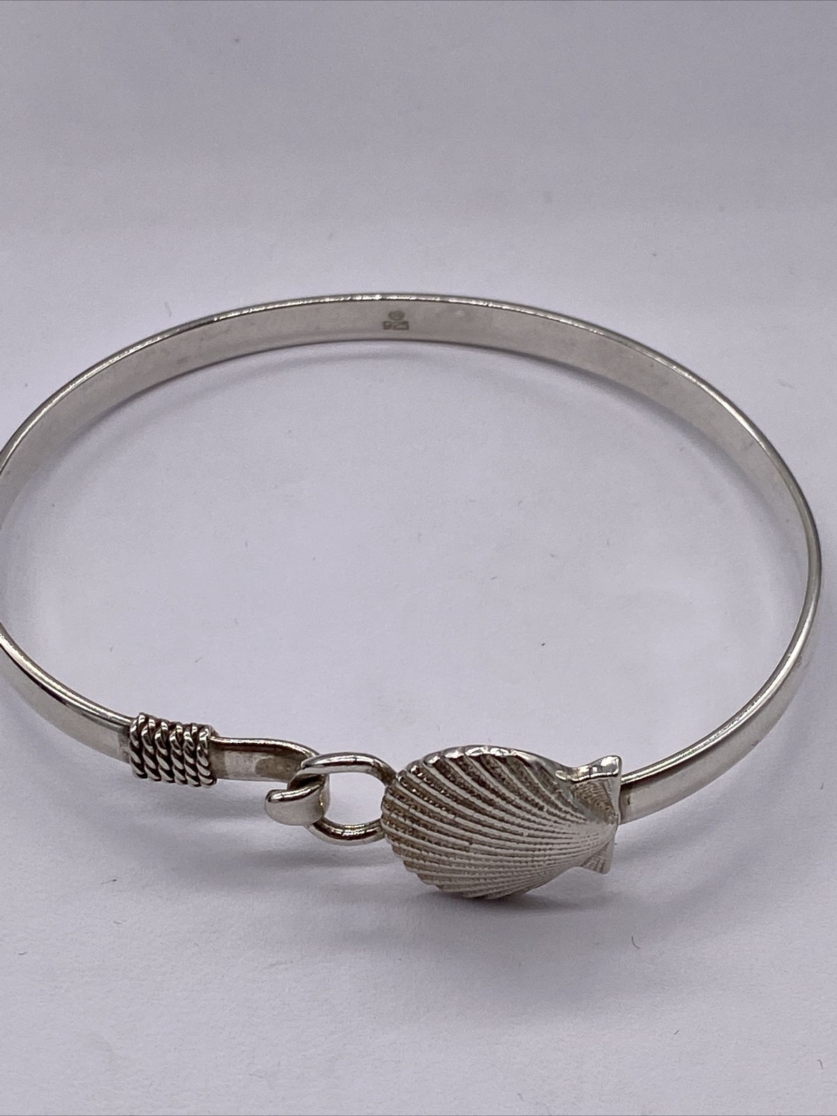 Shell .925 Sterling Silver Spring Lock Bracelet - image 5