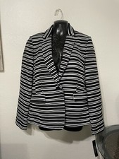 Tahari Stripped Black & White Women Blazer Size 8 - NWT
