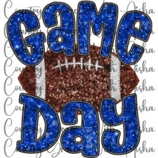 Sublimation Transfer Game Day Blue Ready To Press Heat Transfer