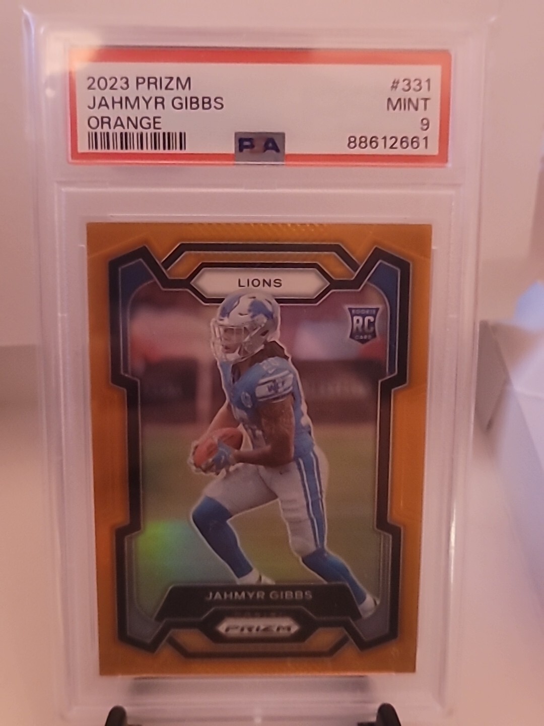 2023 Prizm Jahmyr Gibbs Orange #331 PSA 9 Serial #038/249