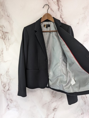 J Crew Blazer Womens Medium 8 10 Black 2 Button Jacket Schoolboy School K2899 - Picture 8 of 13